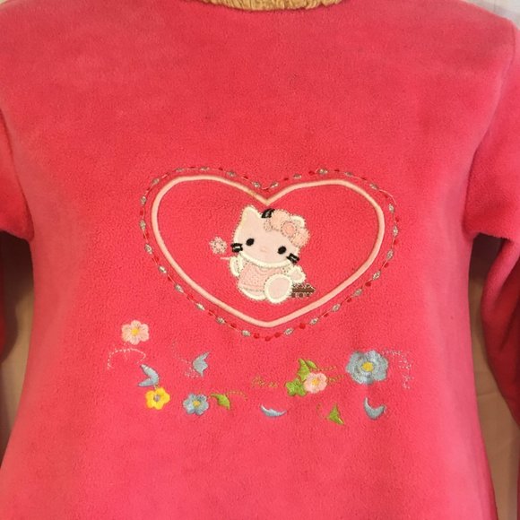 Hello Kitty Character Girl's Nightgown Dress Warm Fleece Pajamas Pink Vtg Sz 7 - Picture 9 of 10